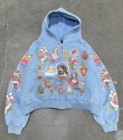 We Are Righteous Risen King Zip Up Sky Blue